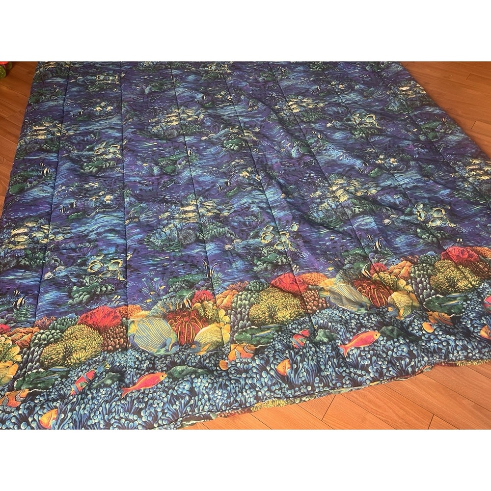 Vintage Sheridan Australia Sea Life Beach Ocean Fish 78"x88" Comforter Blanket